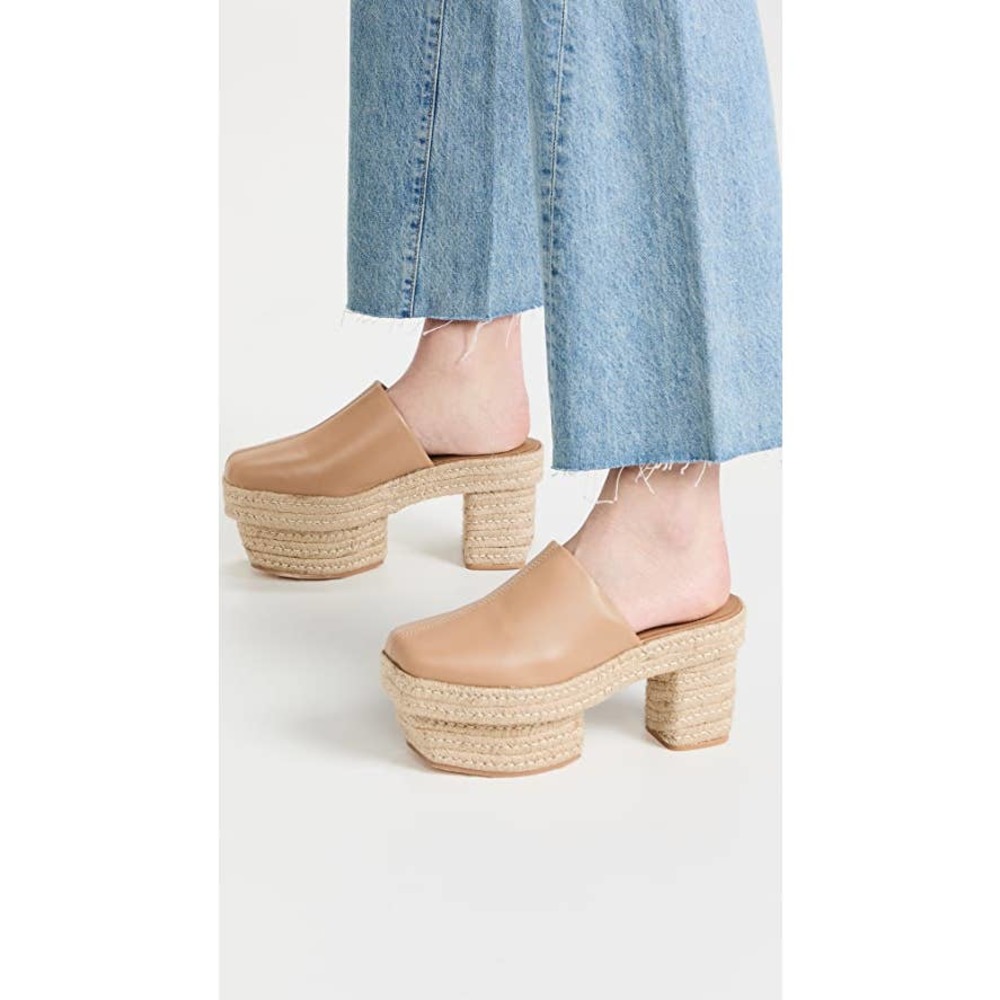 Cult Gaia Tan Platform Heels
